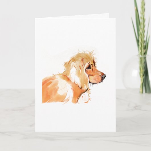 Cocker Spaniel Grußkarte, Aquarell Karte (Vorderseite)