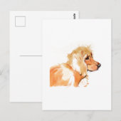 Cocker Spaniel Grußkarte, Aquarell Postkarte (Vorne/Hinten)