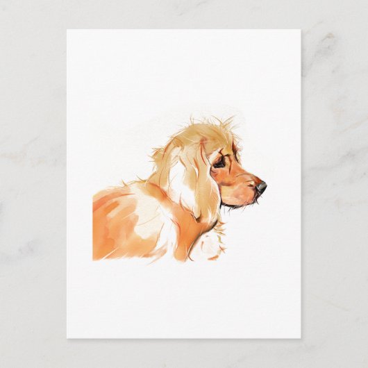 Cocker Spaniel Grußkarte, Aquarell Postkarte (Vorderseite)