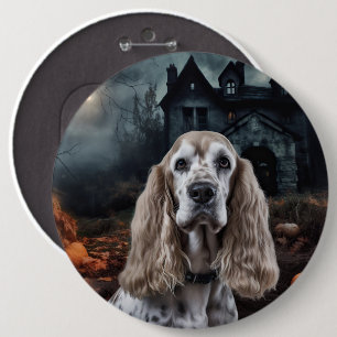 Cocker Spaniel Halloween Beängstigend Button
