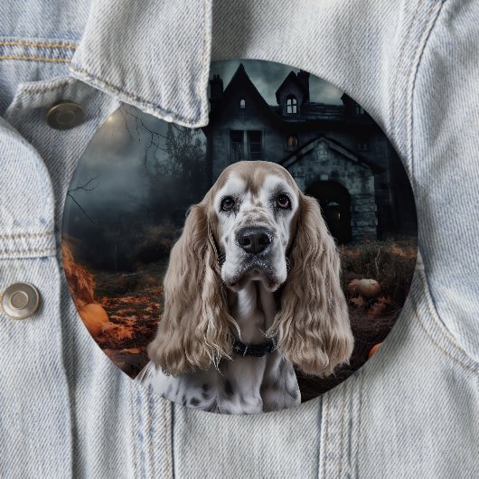 Cocker Spaniel Halloween Beängstigend Button (Beispiel)