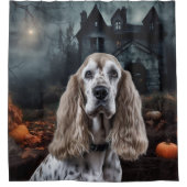 Cocker Spaniel Halloween Beängstigend Duschvorhang (Vorderseite)