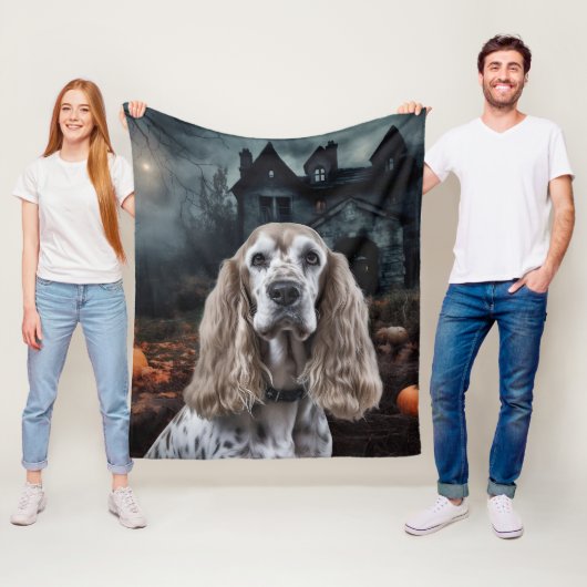 Cocker Spaniel Halloween Beängstigend Fleecedecke (Beispiel)