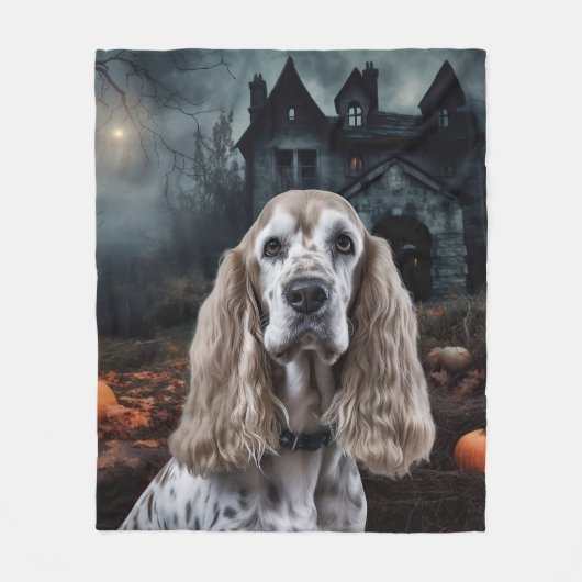 Cocker Spaniel Halloween Beängstigend Fleecedecke (Vorderseite)