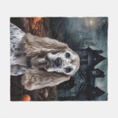 Cocker Spaniel Halloween Beängstigend Fleecedecke (Vorderseite (Horizontal))