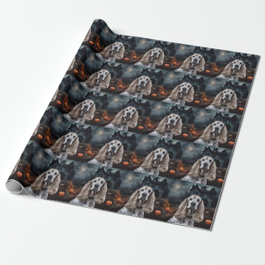 Cocker Spaniel Halloween Beängstigend Geschenkpapier (Ungerollt)
