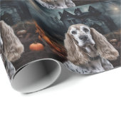 Cocker Spaniel Halloween Beängstigend Geschenkpapier (Rolleneckpunkt)