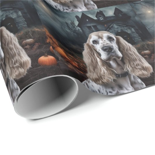 Cocker Spaniel Halloween Beängstigend Geschenkpapier (Rolleneckpunkt)