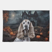 Cocker Spaniel Halloween Beängstigend Geschirrtuch (Horizontal)