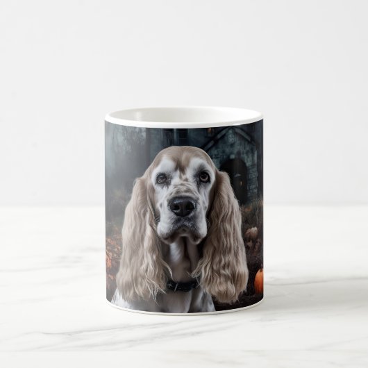 Cocker Spaniel Halloween Beängstigend Kaffeetasse (Mittel)