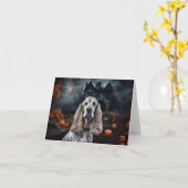 Cocker Spaniel Halloween Beängstigend Karte (Gelbe Blume)