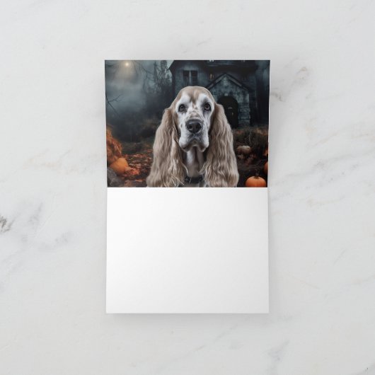 Cocker Spaniel Halloween Beängstigend Karte (Innenseite)