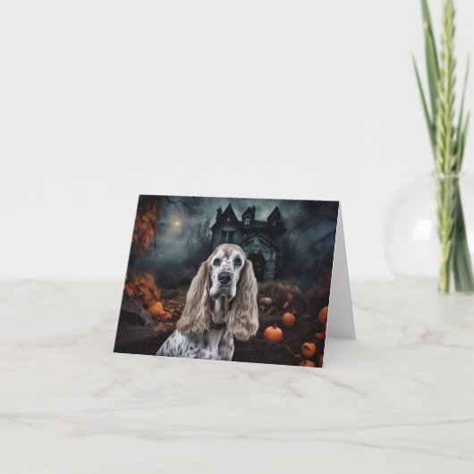 Cocker Spaniel Halloween Beängstigend Karte (Vorderseite)