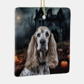 Cocker Spaniel Halloween Beängstigend Keramikornament (Rechts)