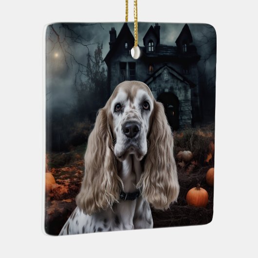 Cocker Spaniel Halloween Beängstigend Keramikornament (Rechts)