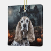 Cocker Spaniel Halloween Beängstigend Keramikornament (Links)