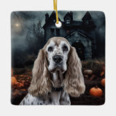 Cocker Spaniel Halloween Beängstigend Keramikornament (Vorderseite)