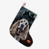 Cocker Spaniel Halloween Beängstigend Kleiner Weihnachtsstrumpf (Vorderansicht (hängend))