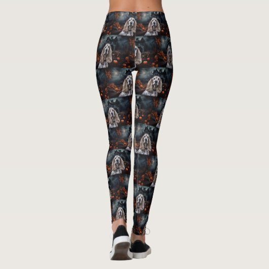 Cocker Spaniel Halloween Beängstigend Leggings (Rückseite)