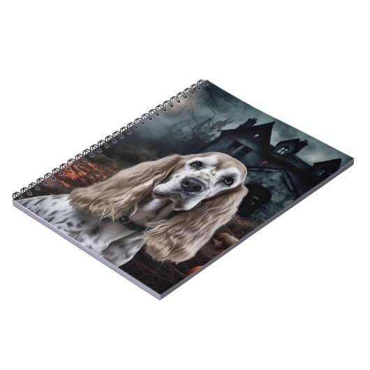 Cocker Spaniel Halloween Beängstigend Notizblock (Linke Seite)