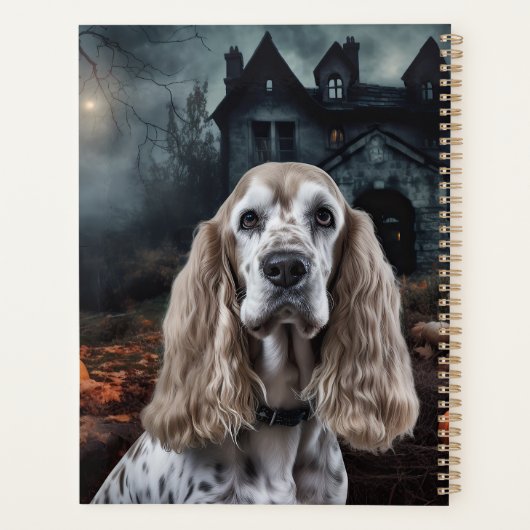 Cocker Spaniel Halloween Beängstigend Planer (Rückseite)