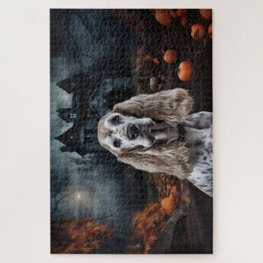 Cocker Spaniel Halloween Beängstigend Puzzle (Vertikal)