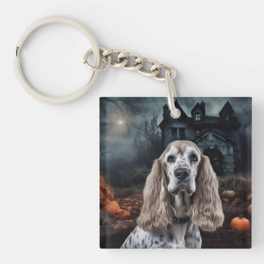 Cocker Spaniel Halloween Beängstigend Schlüsselanhänger (Vorderseite)