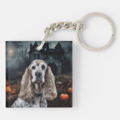 Cocker Spaniel Halloween Beängstigend Schlüsselanhänger (Rückseite)