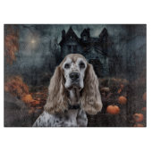 Cocker Spaniel Halloween Beängstigend Schneidebrett (Vorderseite)