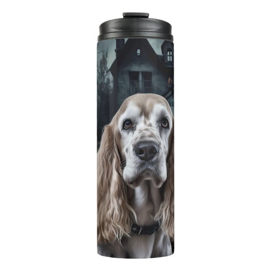 Cocker Spaniel Halloween Beängstigend Thermosbecher (Vorderseite)