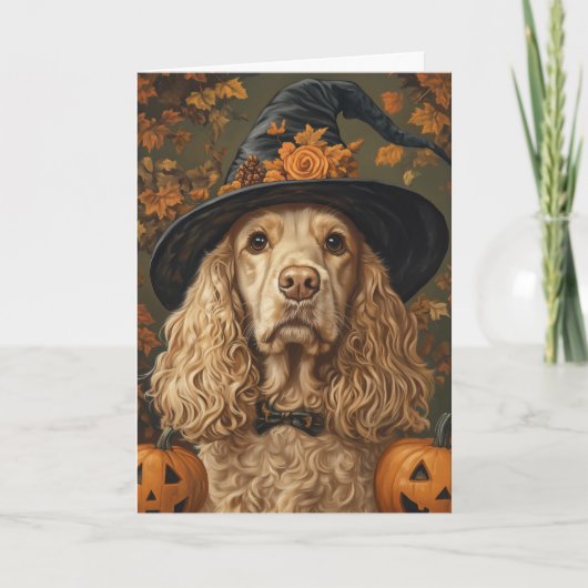 Cocker Spaniel Halloween Feiertagskarte (Vorderseite)