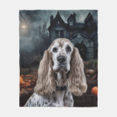 Cocker Spaniel Halloween Gruselig Fleecedecke (Vorderseite)