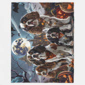 Cocker Spaniel Halloween Gruselig Fleecedecke (Vorderseite)