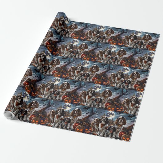 Cocker Spaniel Halloween Gruselig Geschenkpapier (Ungerollt)
