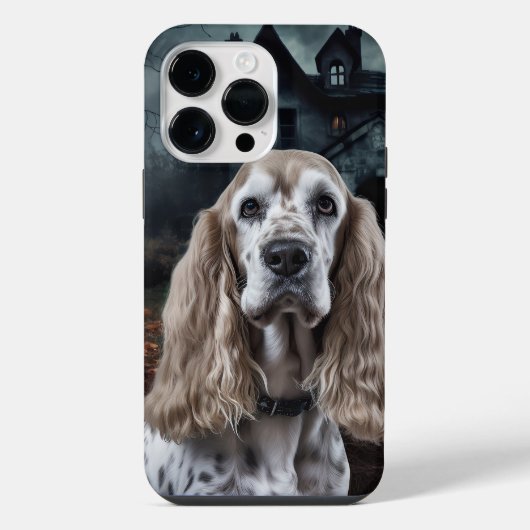 Cocker Spaniel Halloween Gruselig iPhone Hülle (Rückseite)