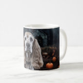 Cocker Spaniel Halloween Gruselig Kaffeetasse (VorderseiteRechts)