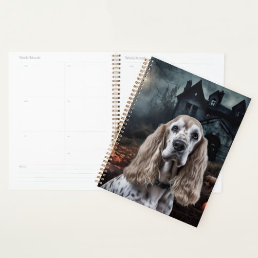 Cocker Spaniel Halloween Gruselig Planer (Anzeige)