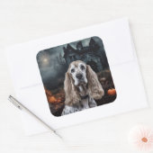 Cocker Spaniel Halloween Gruselig Quadratischer Aufkleber (Umschlag)
