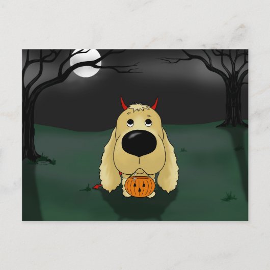 Cocker Spaniel Halloween Postkarte (Vorderseite)