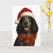 Cocker Spaniel Happy Christmas card Karte (Gelbe Blume)