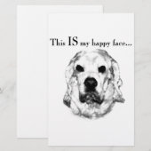 Cocker Spaniel Happy Face Briefpapier (Vorne/Hinten)