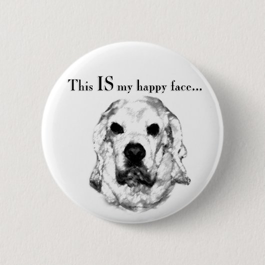 Cocker Spaniel Happy Face Button (Vorderseite)