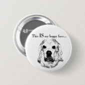 Cocker Spaniel Happy Face Button (Vorne & Hinten)