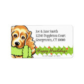 Cocker Spaniel Happy Howlidays Adressaufkleber (Vorne)