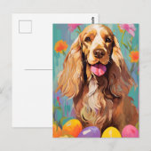 Cocker Spaniel Happy Oaster Postkarte (Vorne/Hinten)