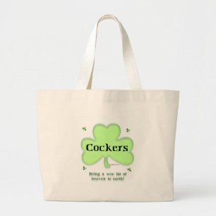 Cocker Spaniel Heaven; St. Patrick's Day Cocker Jumbo Stoffbeutel