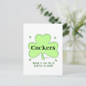 Cocker Spaniel Heaven; St. Patrick's Day Cocker Postkarte (Stehend Vorderseite)