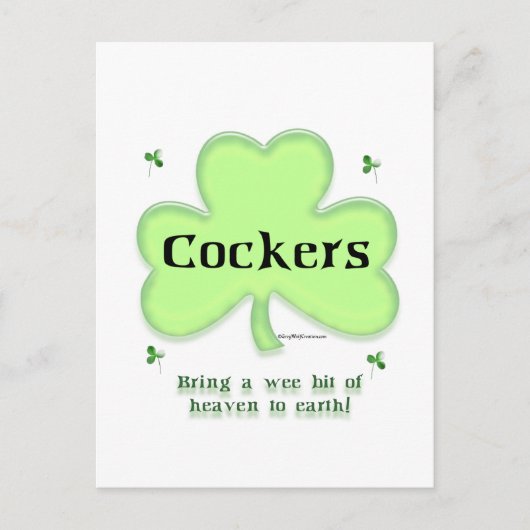 Cocker Spaniel Heaven; St. Patrick's Day Cocker Postkarte (Vorderseite)
