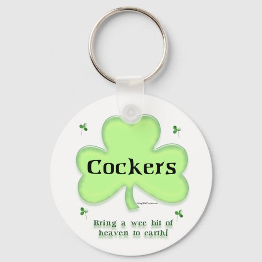 Cocker Spaniel Heaven; St. Patrick's Day Cocker Schlüsselanhänger (Vorderseite)