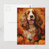 Cocker Spaniel Herbst Thanksgiving Postkarte (Vorne/Hinten)